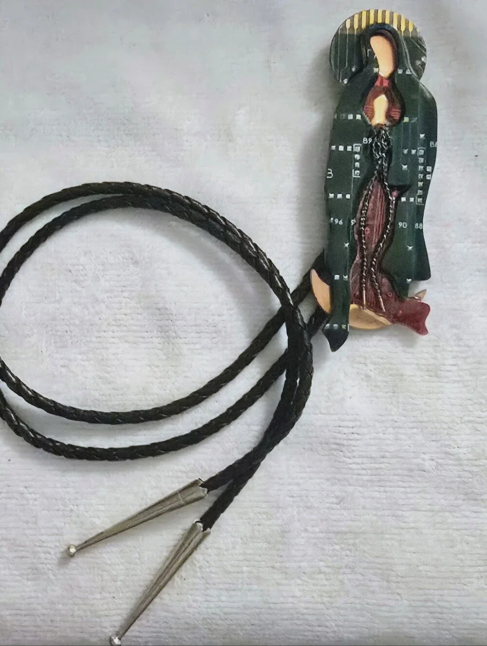 THE VIRGIN OF THE CIRCUIT — ONE OF ONE TECHNO RELIC BOLO TIE
